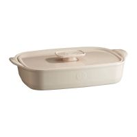 Форма для запекания прямоугольная 36x23 см + крышка, цвет: крем     (1)     EH023623