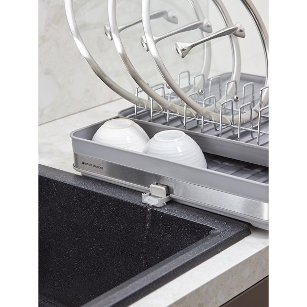 Сушилка для посуды atle раздвижная большая, серая Smart Solutions