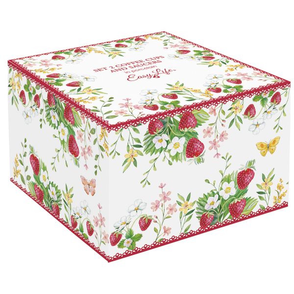 Набор чашек с блюдцем jardin des fraises, 120 мл, 2 шт Easy Life R3405/JARF