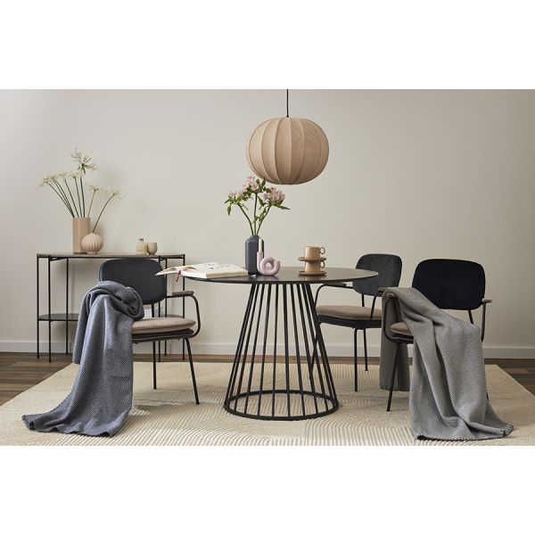 Плед из шерсти мериноса темно-синего цвета из коллекции essential, 130х180 см Tkano