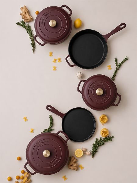 Сотейник с крышкой из коллекции 'Шеффилд', 30 см, 4 л, бургунди, Liberty Jones, LJ0000575