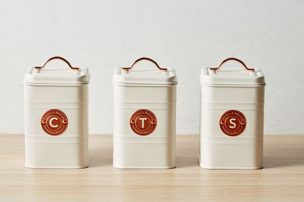 Набор банок для сыпучих продуктов Grandham, кремовые, 1,45 л, 3 шт Maxwell & Williams