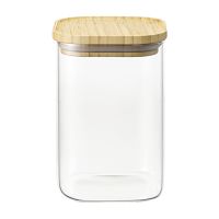 Банка для хранения квадратная glass bamboo 1,1 л Smart Solutions