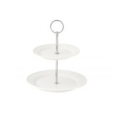 Ваза двухъярусная Easy Life Tiffany белая 21 см