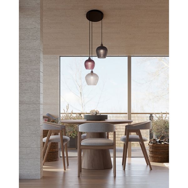 Светильник подвесной каскадный aurora, D50 см, сливовый/серый/прозрачный Bergenson Bjorn