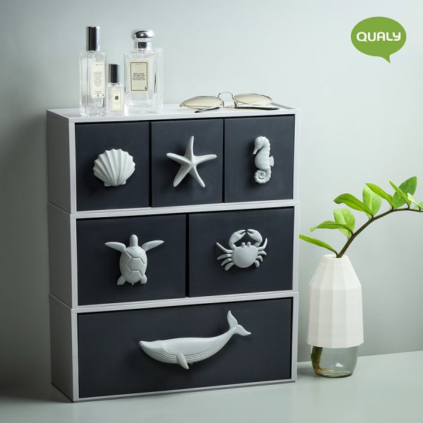 Шкаф трехуровневый с выдвижным ящиком ocean shelf