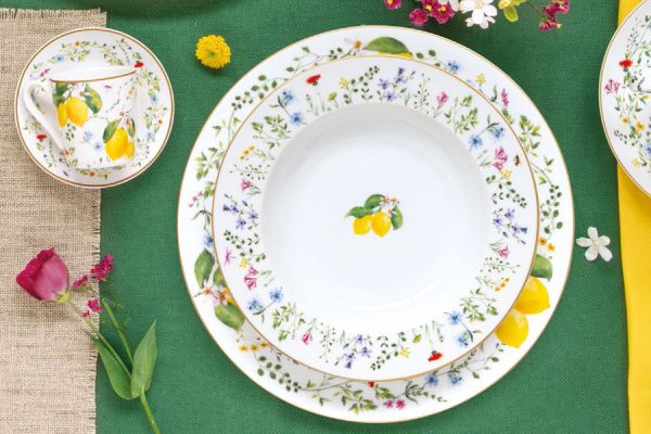 Тарелка суповая Цветы и лимоны, 21,5 см Easy Life