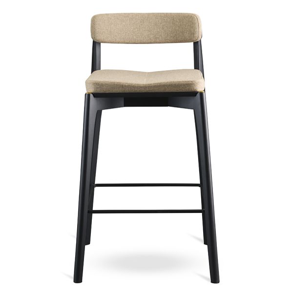 Стул полубарный aska рогожка черный/бежевый