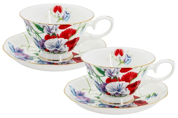 Набор из 2-х чашек с блюдцами Душистый горошек, 0,18 л Anna Lafarg Stechcol