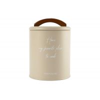 Банка для сыпучих продуктов 1 л, металл/дерево, бежевая, Retro ANNA LAFARG