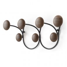 Вешалка настенная dotsy, черная/орех Umbra