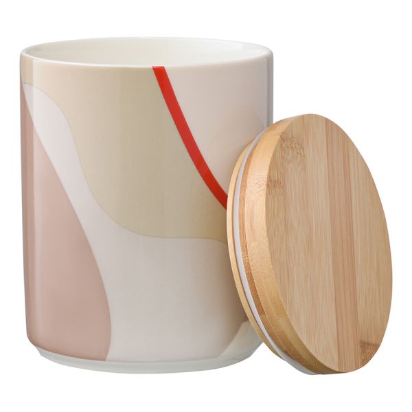 Банка для хранения бежевого цвета с авторским принтом из коллекции freak fruit 1,25л