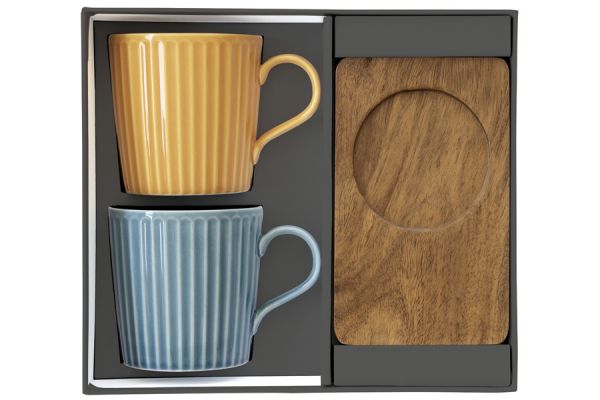 Набор из 2-х кружек Время отдыха, синяя и жёлтая, 0,38 л Easy Life