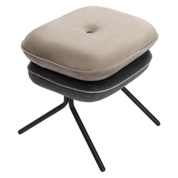 Пуф pea, велюр, бежевый/темно-серый Bergenson Bjorn