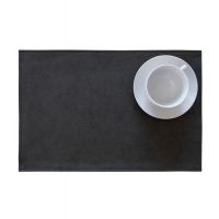 Подстановочная прямоугольная салфетка из экокожи 45x30 см, черный Monaco