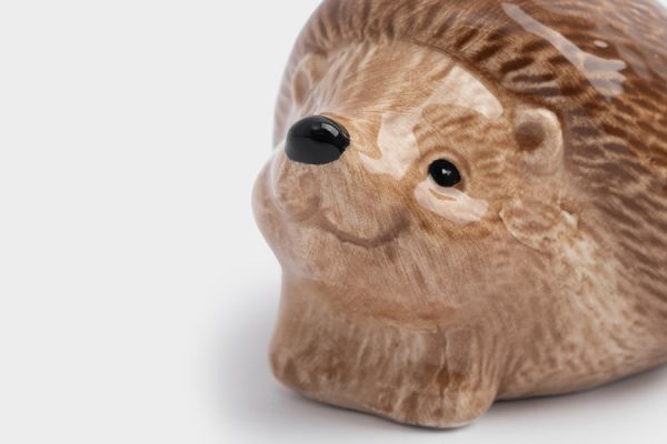 Емкость для соли или перца 5 см, керамика, коричневая, Еж с листом, Autumn forest ANNA LAFARG