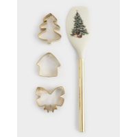 Набор для выпечки, 4 предмета, лопатка/формы, силикон/сталь, молочно-золотистый, Townlet Anna Lafarg