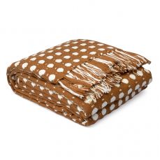 Покрывало из хлопка polka dots карамельного цвета из коллекции essential, 180х250 см Tkano