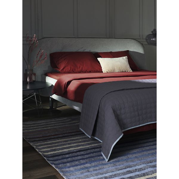 Простыня на резинке изо льна и хлопка цвета копченой паприки из коллекции essential, 160х200х30 см Tkano