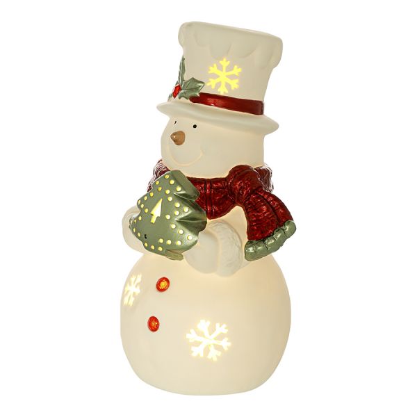 Декор новогодний с подсветкой classy snowman из коллекции new year essential, 19.5 см Tkano