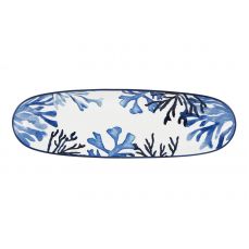Блюдо 40х12.5 см, керамика, белое, овальное, Синие кораллы, Blue Coral Maxwell & Williams