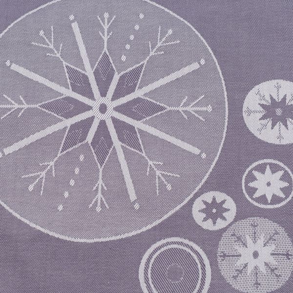 Салфетка из хлопка фиолетово-серого цвета с рисунком Ледяные узоры new year essential 53х53см