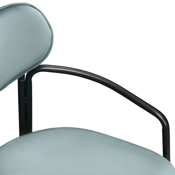 Стул ror, round, велюр, черный/зеленый