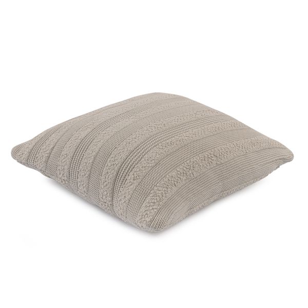 Подушка из хлопка с буклированной вязкой светло-серого цвета из коллекции essential, 45х45 см
