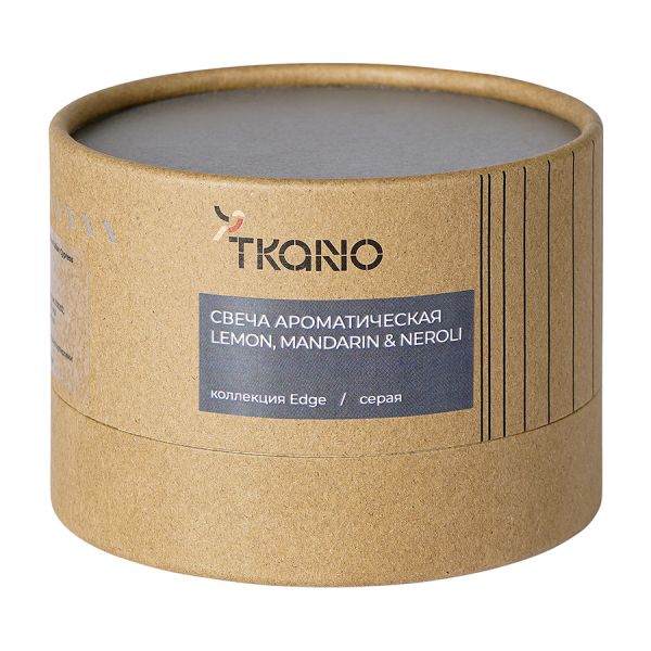 Свеча ароматическая lemon, mandarin & neroli из коллекции edge, серый, 30 ч Tkano