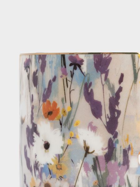 Кружка 380 мл, фарфор, с золотистым кантом, Цветы, Floristics