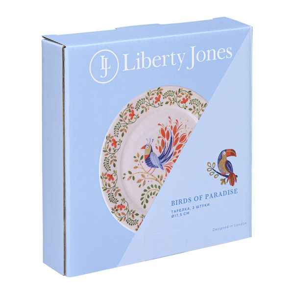 Набор тарелок toucan из коллекции birds of paradise в подарочной упаковке, 18 см, 2 шт Liberty Jones