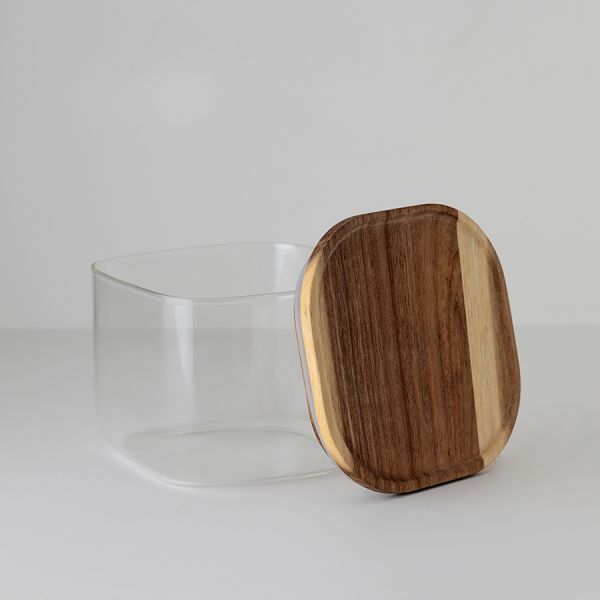 Банка для хранения квадратная glass acacia,1 л Smart Solutions