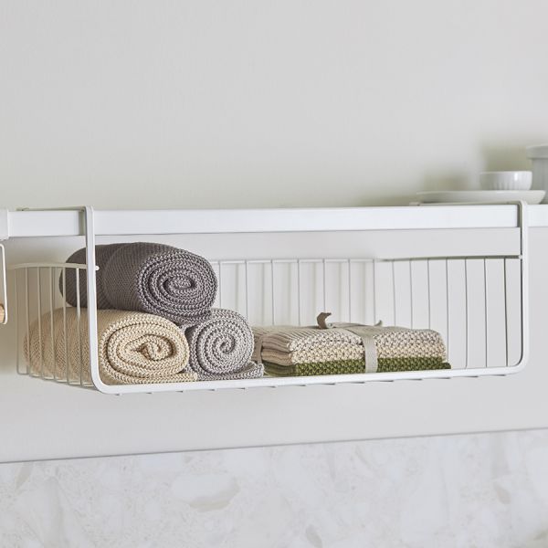 Набор из двух кухонных вязаных полотенец из коллекции essential, серое/экрю Tkano