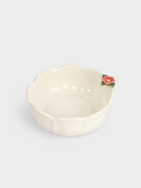 Салатник 16х6 см, 690 мл, керамика, молочный, Цветок, Gentle flower
