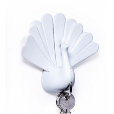 Ключница peacock, белая Qualy