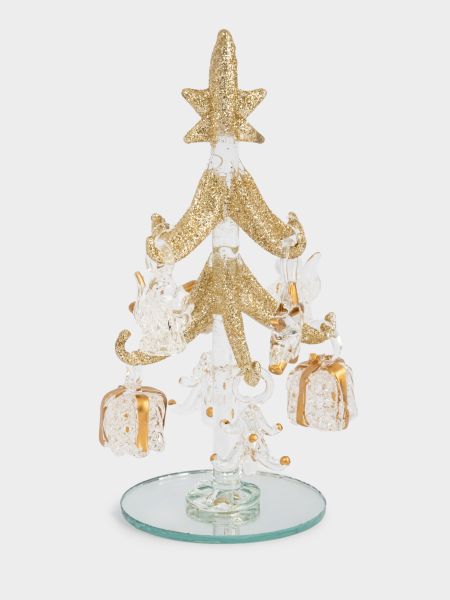 Статуэтка 15 см, с подвесками, стекло, серебристая, Ель с игрушками, Event Anna Lafarg
