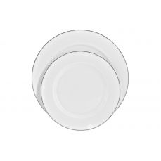 Тарелка закусочная 20.5 см, фарфор, белая, с серебристым кантом, Айвори Anna Lafarg Emily
