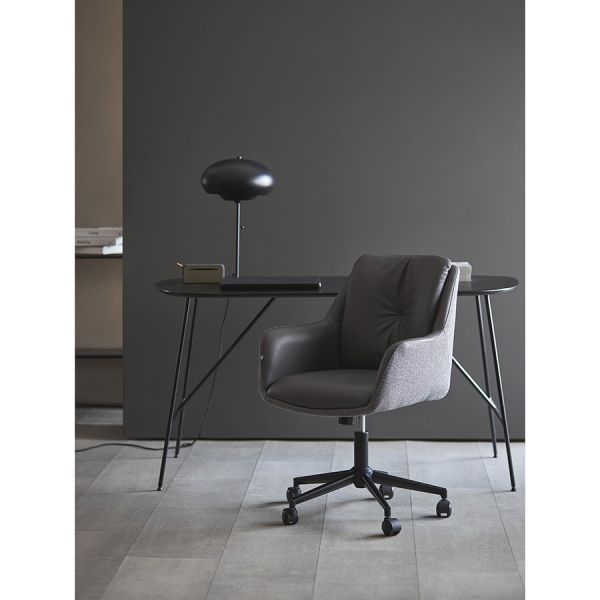 Стул на колесиках allar, экокожа, рогожка, серый Bergenson Bjorn