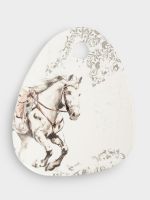 Подставка под горячее 15x20 см, керамика/пробка, треугольник, белая, Конь, White horse ANNA LAFARG