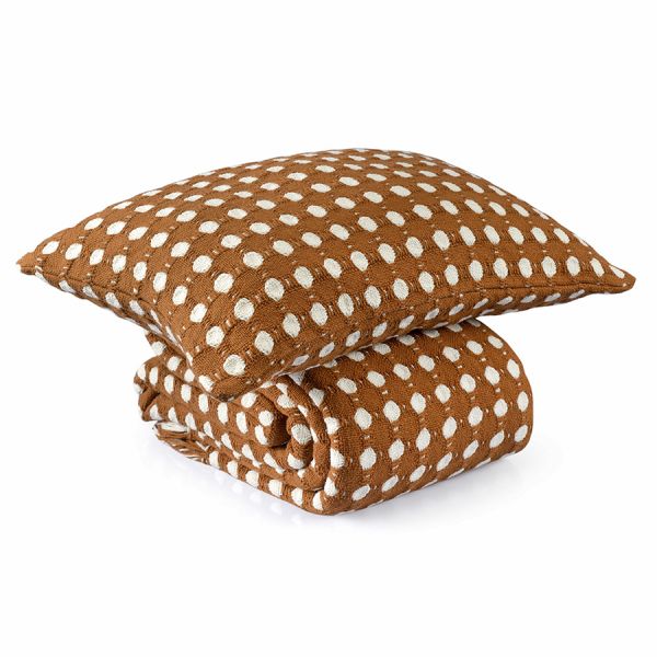 Чехол на подушку из хлопка polka dots карамельного цвета из коллекции essential, 40x60 см Tkano