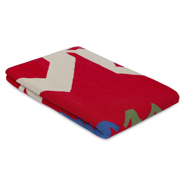 Плед из хлопка по мотивам чувашских орнаментов из коллекции cultural heritage, 130х180 см Tkano