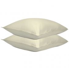 Набор из двух наволочек из сатина серо-бежевого цвета с брашинг-эффектом из коллекции essential Tkano