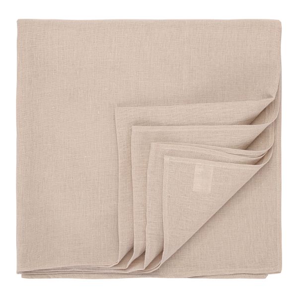 Скатерть из стираного льна бежевого цвета из коллекции essential 170х170 см

