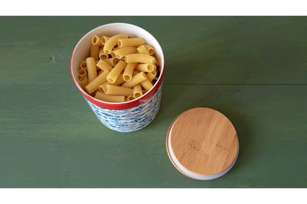 Банка фарфоровая с бамбуковой крышкой Fish