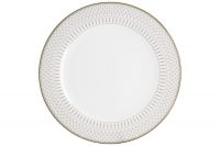 Тарелка обеденная 27 см Изумруд, фарфор, бело-зеленая, с золотистым кантом Anna Lafarg Emily
