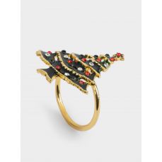 Кольцо для салфеток 5 см, металл, золотистое, Новогодняя ель, New year ANNA LAFARG