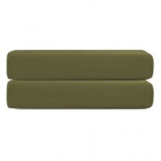 Простыня на резинке из сатина из коллекции meditation, olive, 180х200х30 см Tkano