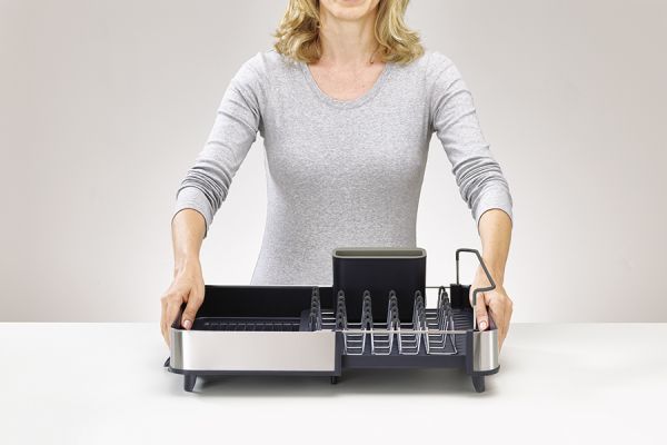 Сушилка для посуды раздвижная extend steel серая