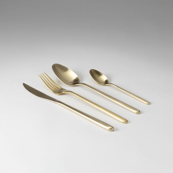 Набор столовых приборов pure на 6 персон, 24 предмета, золотистые матовые Liberty Jones