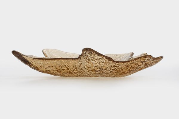 Блюдо 22х23 см, стекло, янтарное, Кленовый лист, Autumn forest ANNA LAFARG
